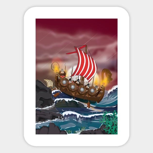 Viking Ship Sticker by nickemporium1